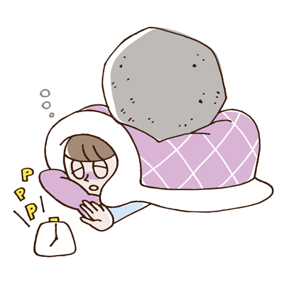 寝ても疲れが取れず、スッキリしないのイメージ